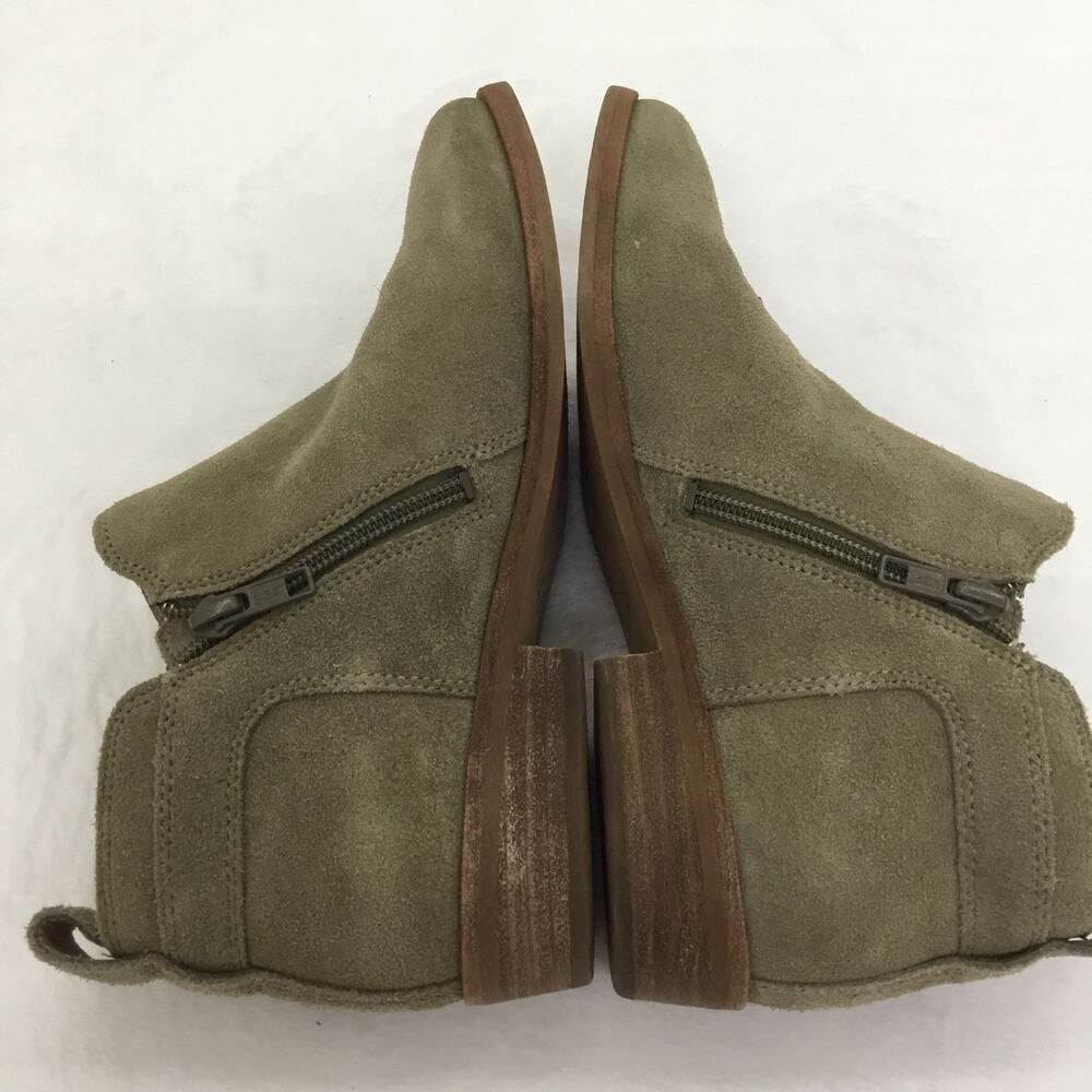 UGG Kelsea Antilope Suede Buckled Ankle Boots Taupe Green Sz 7 - Picture 4 of 7